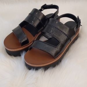 Zara Platform Sandal - Black - Size 39 EU